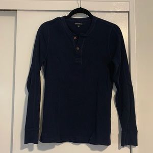 J Crew Men’s navy waffle long sleeve
